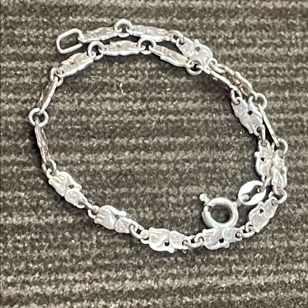 .925 Sterling KITTY CAT BRACELET real solid Silver Fine Jewelry